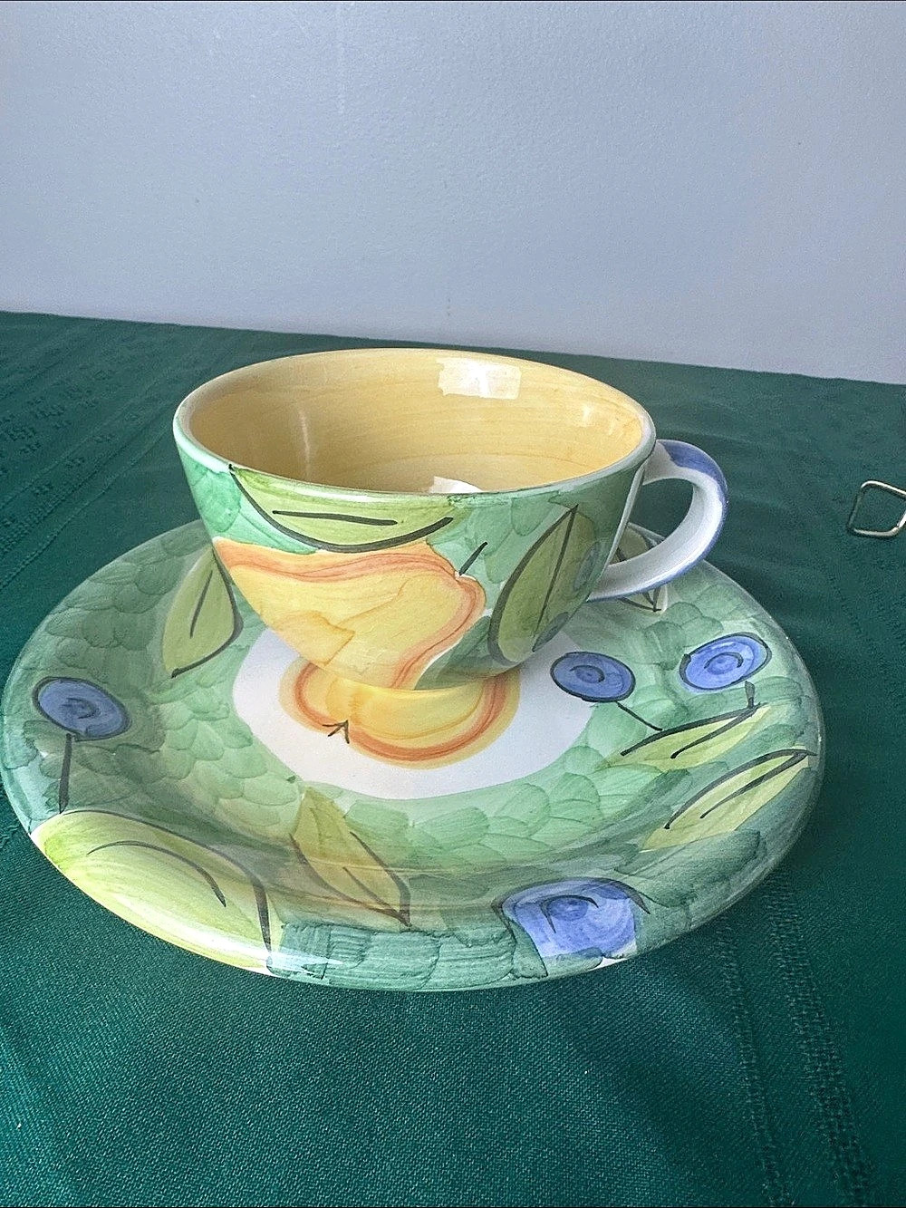 Bob Makie Collection - Hand Painted Large Cup and Salad plate